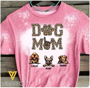 Personalized Dog Mom Bleached Shirt Printed SEP-HQ17