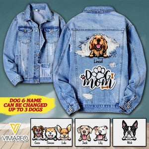 Personalized Dog Mom Denim Jacket Printed SEP-MA23