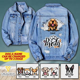 Personalized Dog Mom Denim Jacket Printed SEP-MA23