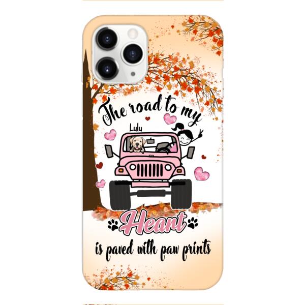 Personalized Dog In Road To Your Heart Phone Case JUL-MA02