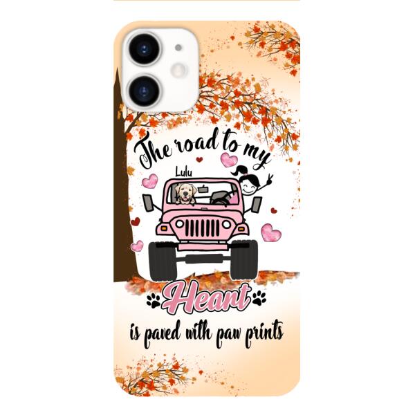 Personalized Dog In Road To Your Heart Phone Case JUL-MA02