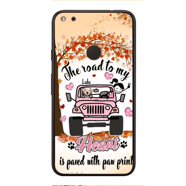 Personalized Dog In Road To Your Heart Phone Case JUL-MA02