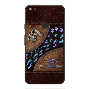 PERSONALIZED NEVER WALK ALONE DOG MOM PHONECASE TNTN0810