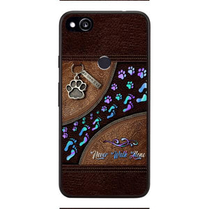 PERSONALIZED NEVER WALK ALONE DOG MOM PHONECASE TNTN0810