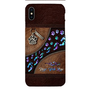 PERSONALIZED NEVER WALK ALONE DOG MOM PHONECASE TNTN0810