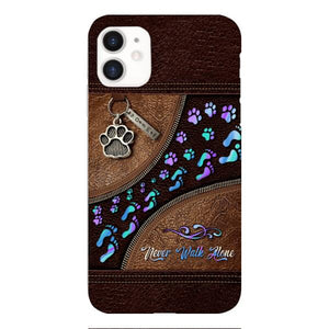 PERSONALIZED NEVER WALK ALONE DOG MOM PHONECASE TNTN0810