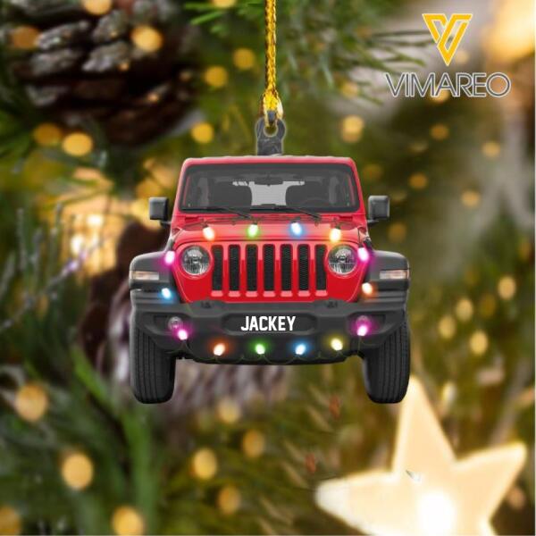 PERSONALIZED JEEP HANGING ORNAMENT CHRISTMAS TNVQ0910