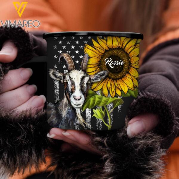 PERSONALIZED Cattle With Sunflower STEEL MUG 12OZ 3D PRINTED OCT-DT09