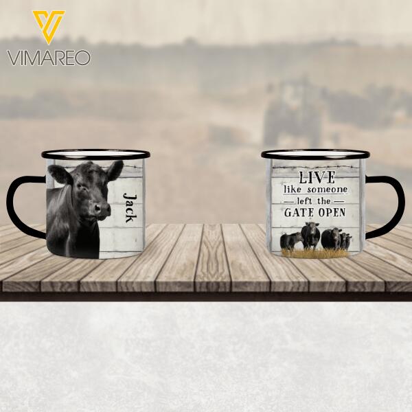 PERSONALIZED ANGUS CATTLE STEEL MUG 12OZ 3D PRINTED OCT-HQ13