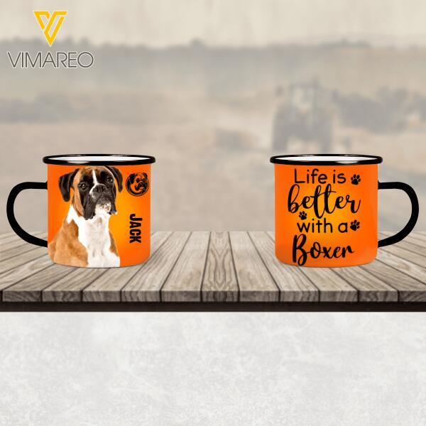 PERSONALIZED BOXER DOG STEEL MUG 12OZ 3D PRINTED OCT-MA13