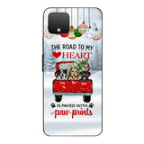 PERSONALIZED THE ROAD TO MY HEART PAWPRINTS DOG LOVER CHRISTMAS PHONECASE TNMA1810