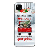 PERSONALIZED THE ROAD TO MY HEART PAWPRINTS DOG LOVER CHRISTMAS PHONECASE TNMA1810