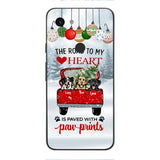 PERSONALIZED THE ROAD TO MY HEART PAWPRINTS DOG LOVER CHRISTMAS PHONECASE TNMA1810