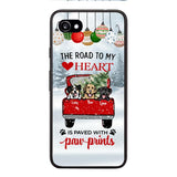 PERSONALIZED THE ROAD TO MY HEART PAWPRINTS DOG LOVER CHRISTMAS PHONECASE TNMA1810