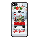 PERSONALIZED THE ROAD TO MY HEART PAWPRINTS DOG LOVER CHRISTMAS PHONECASE TNMA1810