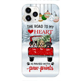 PERSONALIZED THE ROAD TO MY HEART PAWPRINTS DOG LOVER CHRISTMAS PHONECASE TNMA1810