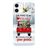 PERSONALIZED THE ROAD TO MY HEART PAWPRINTS DOG LOVER CHRISTMAS PHONECASE TNMA1810