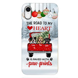 PERSONALIZED THE ROAD TO MY HEART PAWPRINTS DOG LOVER CHRISTMAS PHONECASE TNMA1810