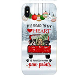 PERSONALIZED THE ROAD TO MY HEART PAWPRINTS DOG LOVER CHRISTMAS PHONECASE TNMA1810