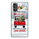 PERSONALIZED THE ROAD TO MY HEART PAWPRINTS DOG LOVER CHRISTMAS PHONECASE TNMA1810