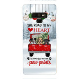 PERSONALIZED THE ROAD TO MY HEART PAWPRINTS DOG LOVER CHRISTMAS PHONECASE TNMA1810