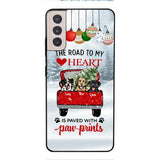 PERSONALIZED THE ROAD TO MY HEART PAWPRINTS DOG LOVER CHRISTMAS PHONECASE TNMA1810