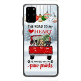 PERSONALIZED THE ROAD TO MY HEART PAWPRINTS DOG LOVER CHRISTMAS PHONECASE TNMA1810