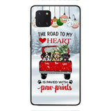 PERSONALIZED THE ROAD TO MY HEART PAWPRINTS DOG LOVER CHRISTMAS PHONECASE TNMA1810