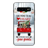 PERSONALIZED THE ROAD TO MY HEART PAWPRINTS DOG LOVER CHRISTMAS PHONECASE TNMA1810