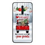PERSONALIZED THE ROAD TO MY HEART PAWPRINTS DOG LOVER CHRISTMAS PHONECASE TNMA1810