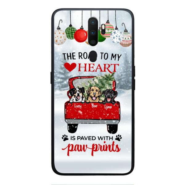 PERSONALIZED THE ROAD TO MY HEART PAWPRINTS DOG LOVER CHRISTMAS PHONECASE TNMA1810