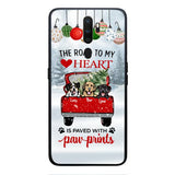 PERSONALIZED THE ROAD TO MY HEART PAWPRINTS DOG LOVER CHRISTMAS PHONECASE TNMA1810