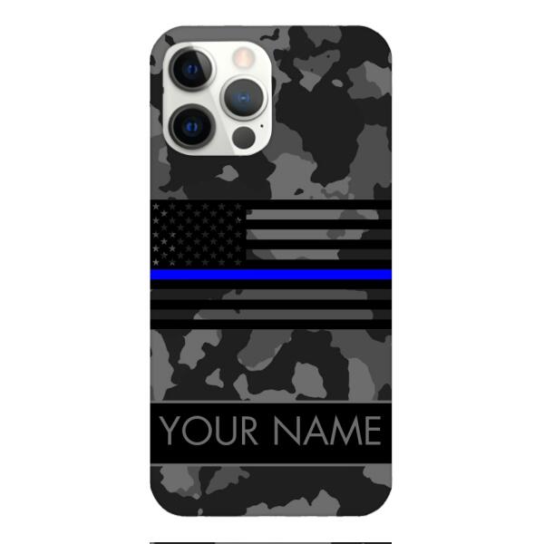 Personalized U.S Thin Blue Line Phone Case OCT-MQ18