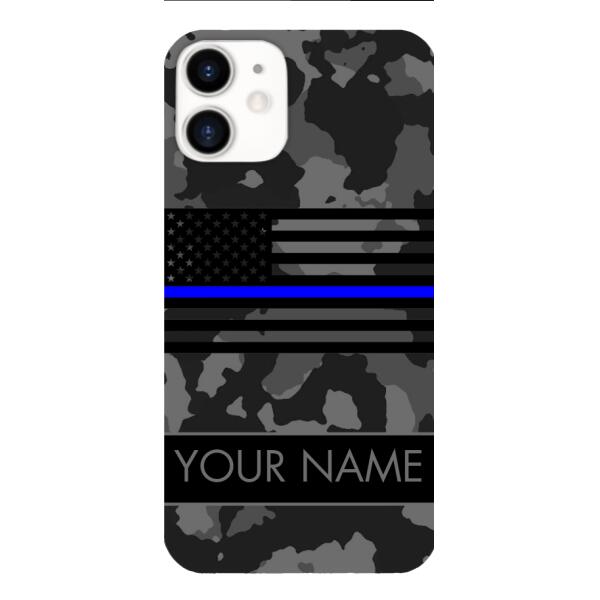 Personalized U.S Thin Blue Line Phone Case OCT-MQ18
