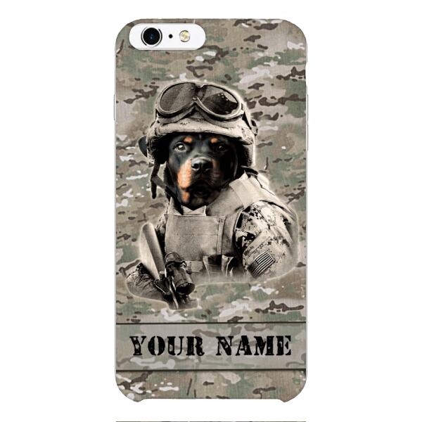 Personalized Rottweiler Dog Soldier Phone Case OCT-QH21