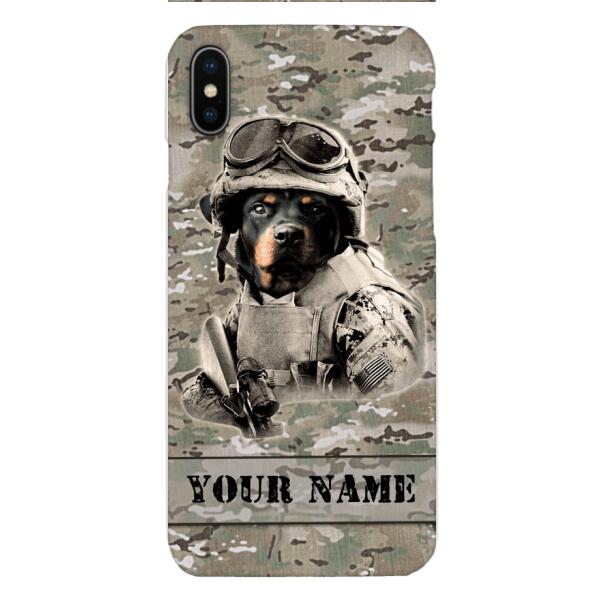 Personalized Rottweiler Dog Soldier Phone Case OCT-QH21