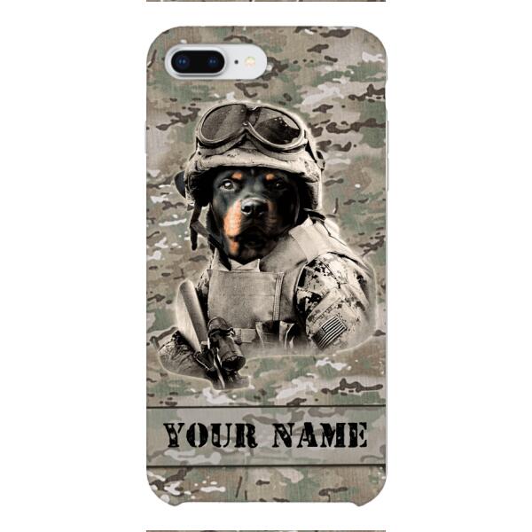 Personalized Rottweiler Dog Soldier Phone Case OCT-QH21