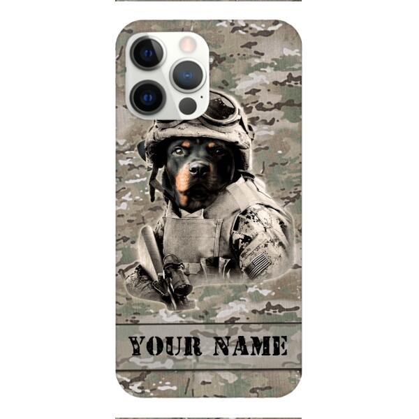 Personalized Rottweiler Dog Soldier Phone Case OCT-QH21