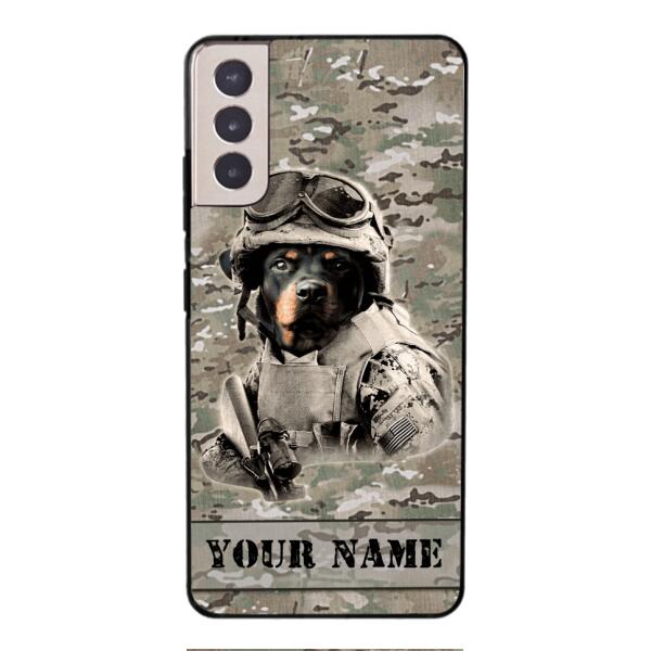 Personalized Rottweiler Dog Soldier Phone Case OCT-QH21