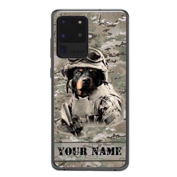 Personalized Rottweiler Dog Soldier Phone Case OCT-QH21