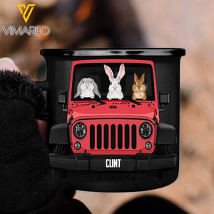 PERSONALIZED RABBIT JEEP STEEL MUG 12OZ 3D PRINTED TNMQ2310
