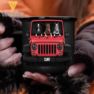 PERSONALIZED HORSE JEEP STEEL MUG 12OZ 3D PRINTED TNMQ2310