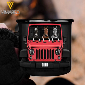 PERSONALIZED HORSE JEEP STEEL MUG 12OZ 3D PRINTED TNMQ2310