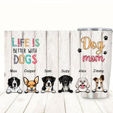 PERSONALIZED DOG MOM LIFE IS BETTER WITH DOGS TUMBLER TNTN2510