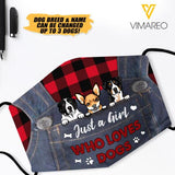 PERSONALIZED JUST A GIRL WHO LOVES DOGS MASK TNTN2610
