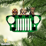 PERSONALIZED DOG JEEP HANGING ORNAMENT CHRISTMAS OCT-MQ27