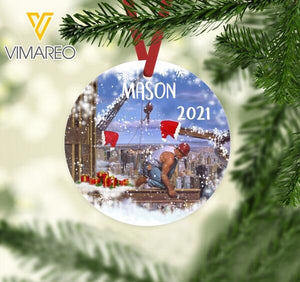 PERSONALIZED IRONWORKER HANGING ORNAMENT CHRISTMAS OCT-LN27