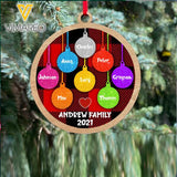 PERSONALIZED FAMILY 2021 WITH MEMBER NAME HANGING ORNAMENT CHRISTMAS QTTQ2810