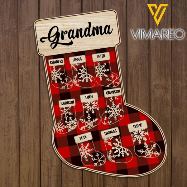 PERSONALIZED NICKNAME WITH KIDS SOCKS HANGING ORNAMENT CHRISTMAS TNDT2810