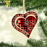 PERSONALIZED THE ROOD TO MY HEART IS PAWED WITH PAW PRINTS WOOD HANGING ORNAMENT CHRISTMAS QTDT0111